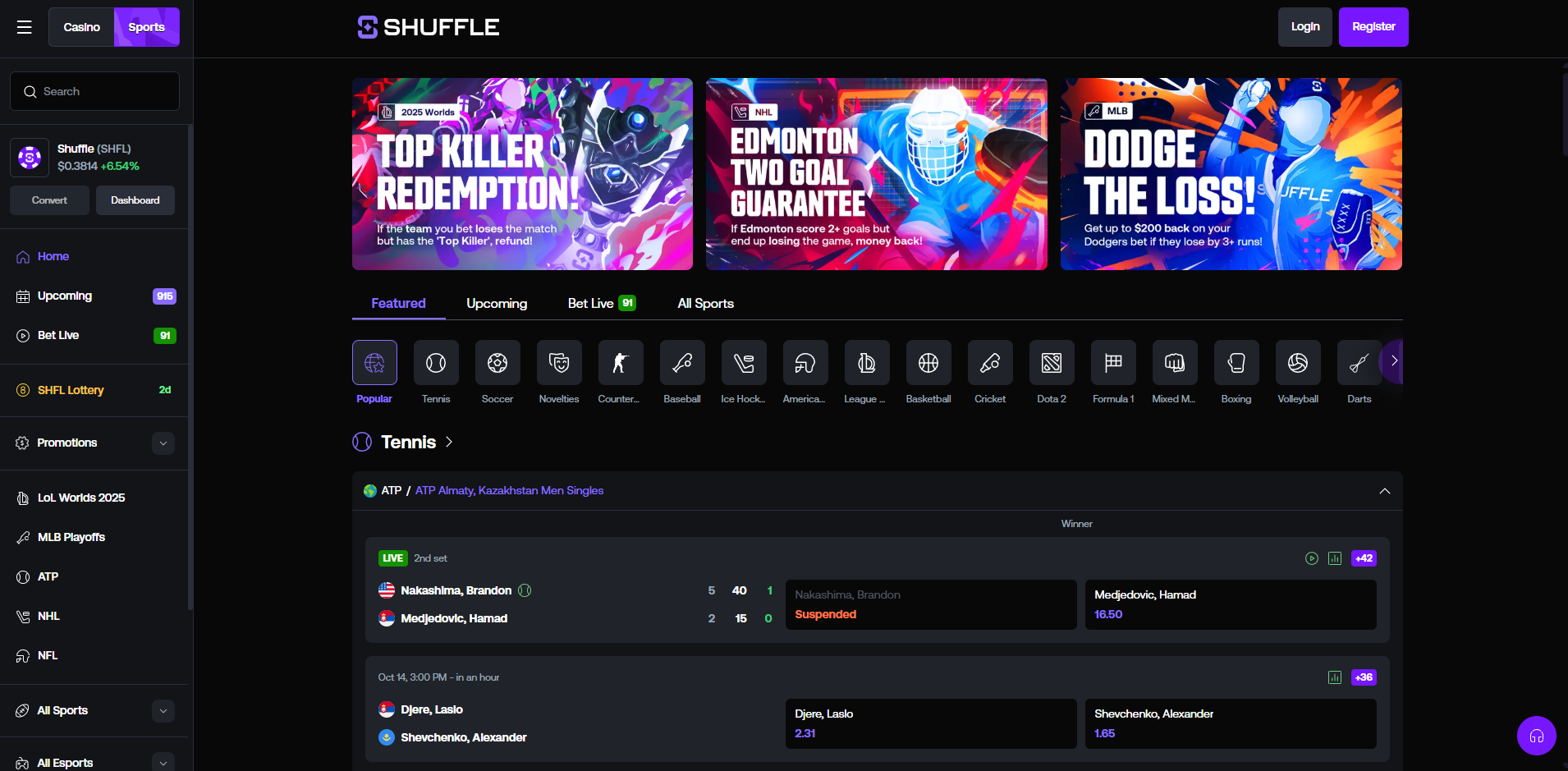 Shuffle Sport Screenshot